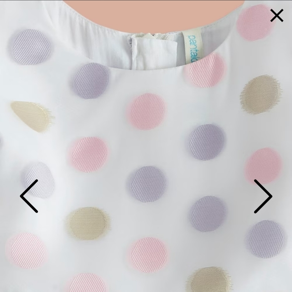 Pantaloons muliticolored polka dot white baby frock with hair band - Picture 4 of 7